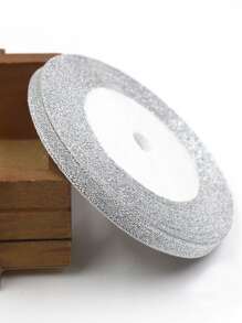 1入組閃光禮品包裝絲帶銀色絲帶適合派對DIY - 銀色 - 查看 2