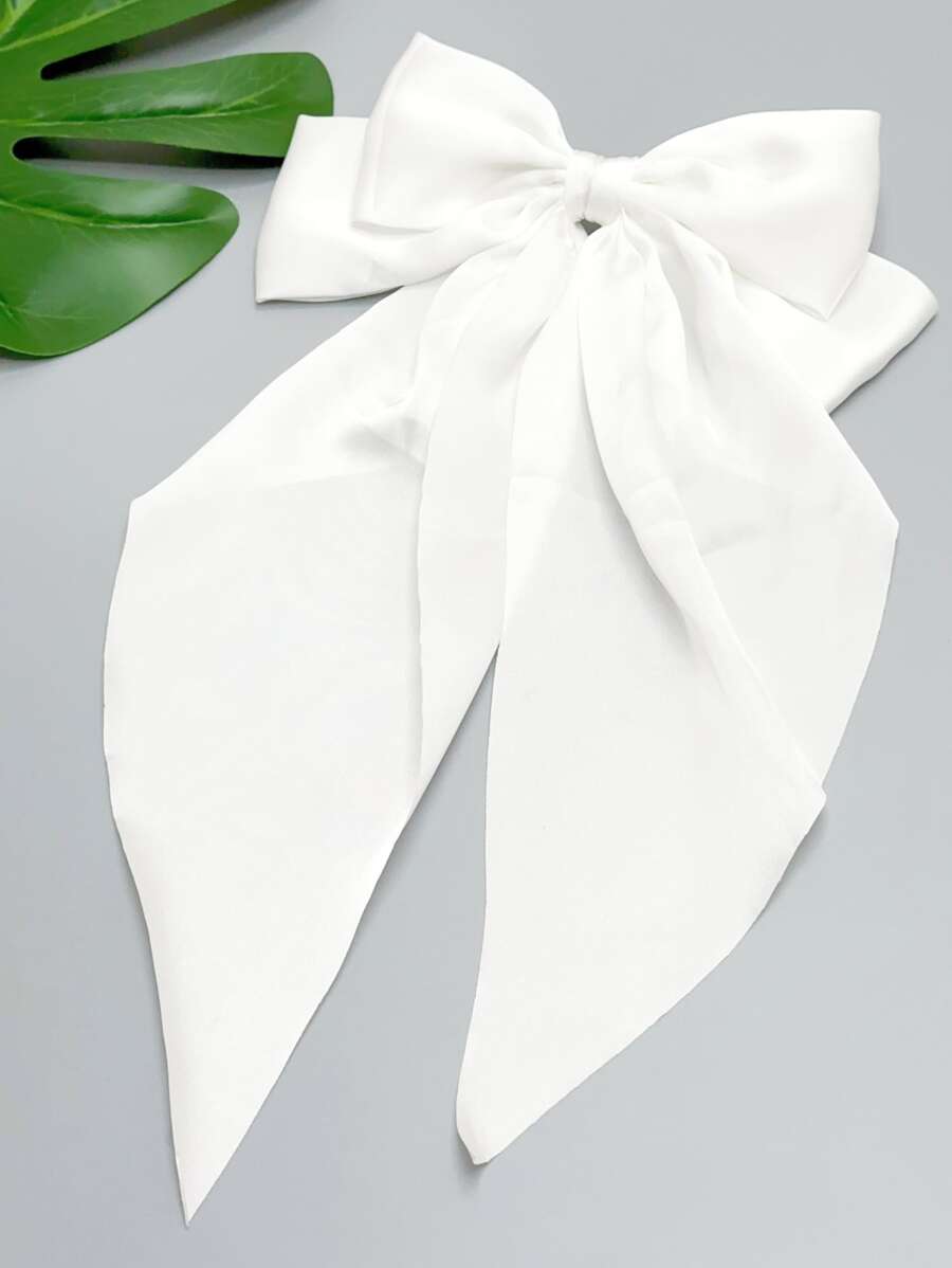 可愛蝴蝶結裝飾法式髮夾 - 白色 - 查看 1