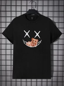 Manfinity RebelGame Men Cartoon Graphic Tee - Black - View 1