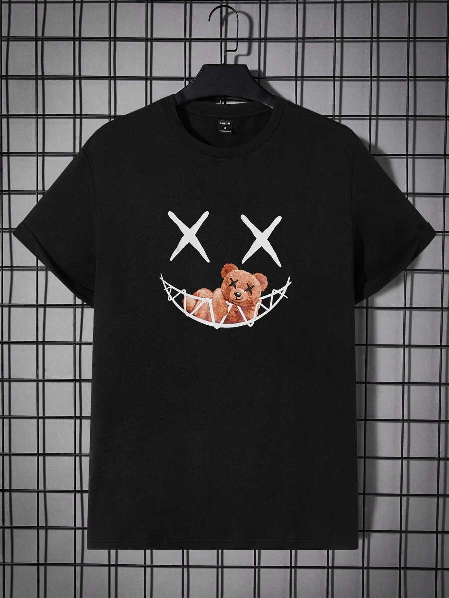 Manfinity RebelGame Men Cartoon Graphic Tee - Black - View 1