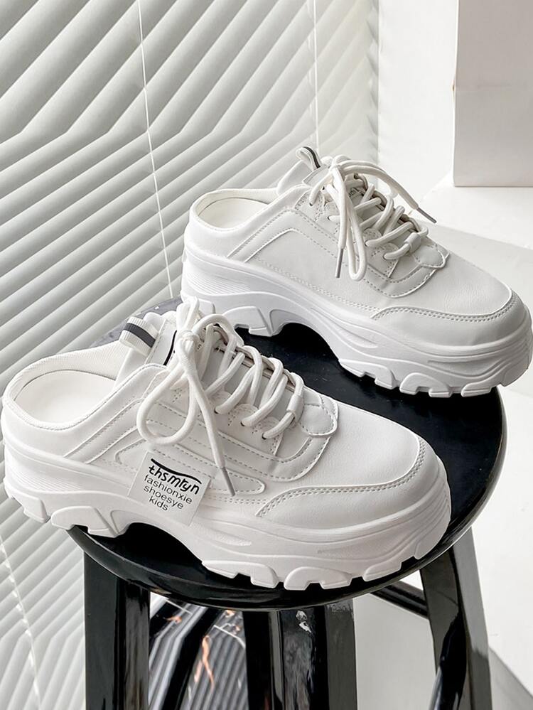 Sporty Mule Sneakers Women Lace-up Front Sneakers | SHEIN EUQS