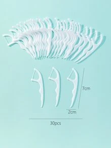 Seda dental de limpieza profunda, 30 piezas de seda dental desechable de plástico limpio para viajes, decoración del hogar, sala de estar, dormitorio, baño, accesorios de viaje, regalos para hombres, mamá, papá, amigos, Año Nuevo, bodas, fiestas, cumpleaños, accesorios, regalos divertidos - Blanco - Ver 4