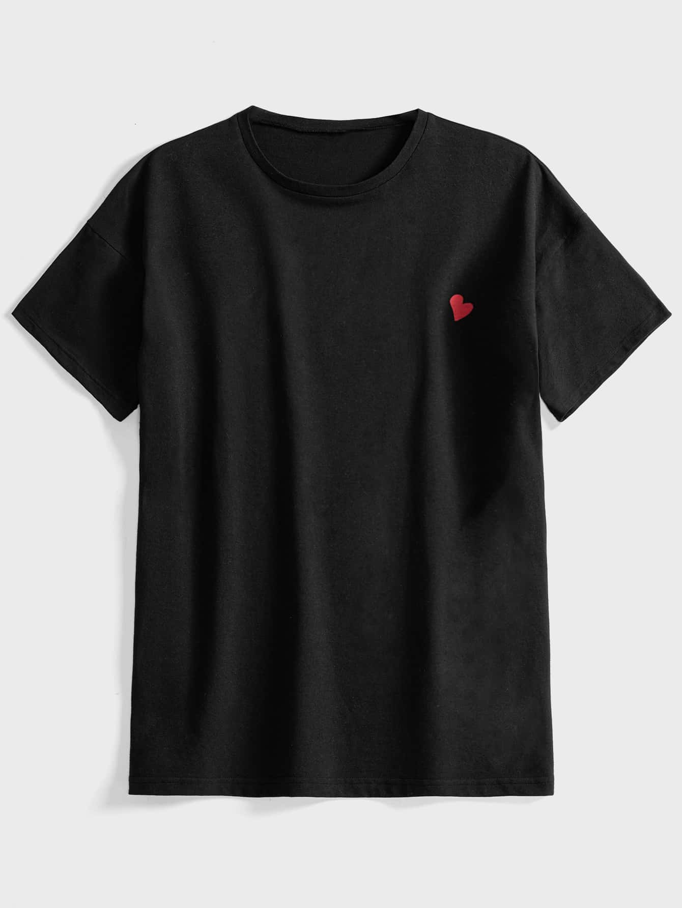 RueChic Men Heart Print Tee - Black - View 1