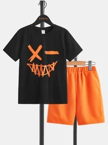 SHEIN Bộ hai mảnh Trai Túi Hoạt hình Giải trí - Nhiều màu - Xem 1