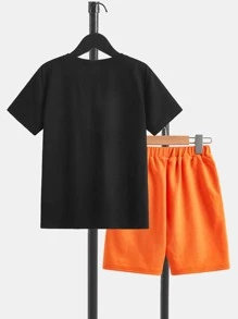 SHEIN Bộ hai mảnh Trai Túi Hoạt hình Giải trí - Nhiều màu - Xem 8