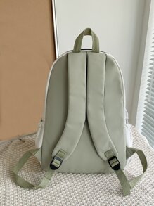 Patch Detail Classic Backpack School Bag For Graduate, Teen Girls, Freshman, Sophomore, Junior & Senior In College, University & High School, Perfect For Outdoors ,Travel & Back To School - Green - View 2