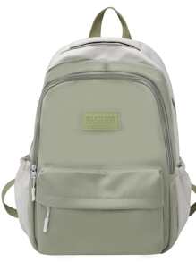 Patch Detail Classic Backpack School Bag For Graduate, Teen Girls, Freshman, Sophomore, Junior & Senior In College, University & High School, Perfect For Outdoors ,Travel & Back To School - Green - View 4