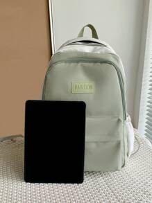 Patch Detail Classic Backpack School Bag For Graduate, Teen Girls, Freshman, Sophomore, Junior & Senior In College, University & High School, Perfect For Outdoors ,Travel & Back To School - Green - View 5