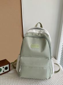 Patch Detail Classic Backpack School Bag For Graduate, Teen Girls, Freshman, Sophomore, Junior & Senior In College, University & High School, Perfect For Outdoors ,Travel & Back To School - Green - View 6