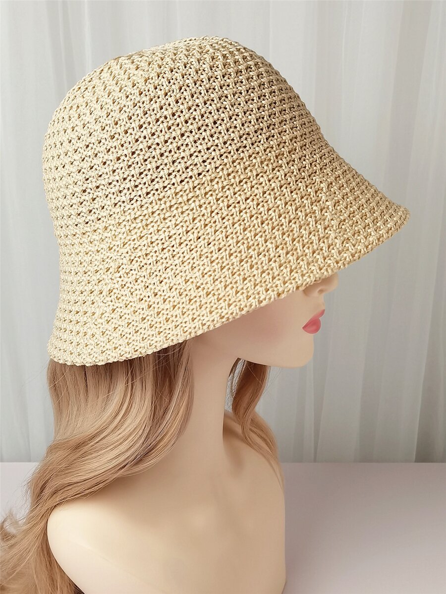 Sombrero de paja con abertura - Beis - Ver 1