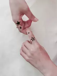 STARTTOOS Tattoo Sticker Kits,2 Sheets Star Pattern Tattoos For Children,Tattoo Stickers Adults,Realistic Tattoo Butterfly ,For Women And Girls - Black - View 4