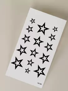 STARTTOOS Tattoo Sticker Kits,2 Sheets Star Pattern Tattoos For Children,Tattoo Stickers Adults,Realistic Tattoo Butterfly ,For Women And Girls - Black - View 8
