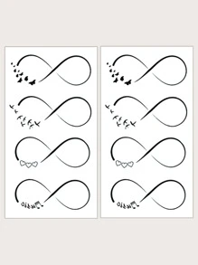 STARTTOOS Tattoo Sticker Kits, 2 Sheets Heart & Butterfly Pattern Tattoos For Children, Tattoo Stickers Adults, Realistic Tattoo Heart, Butterfly, For Women And Girls - Black - View 1