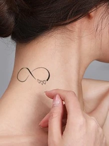 STARTTOOS Tattoo Sticker Kits, 2 Sheets Heart & Butterfly Pattern Tattoos For Children, Tattoo Stickers Adults, Realistic Tattoo Heart, Butterfly, For Women And Girls - Black - View 3