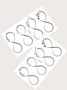 STARTTOOS Tattoo Sticker Kits, 2 Sheets Heart & Butterfly Pattern Tattoos For Children, Tattoo Stickers Adults, Realistic Tattoo Heart, Butterfly, For Women And Girls - Black - View 5