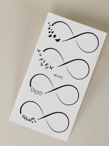 STARTTOOS Tattoo Sticker Kits, 2 Sheets Heart & Butterfly Pattern Tattoos For Children, Tattoo Stickers Adults, Realistic Tattoo Heart, Butterfly, For Women And Girls - Black - View 6