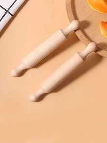 1pc Mini Wooden Rolling Pin, Uncoated Small Size Baking Rolling Pin, Household Dough Roller - Khaki - View 7