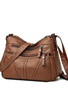 Minimalist Hobo Bag - Brown - View 2