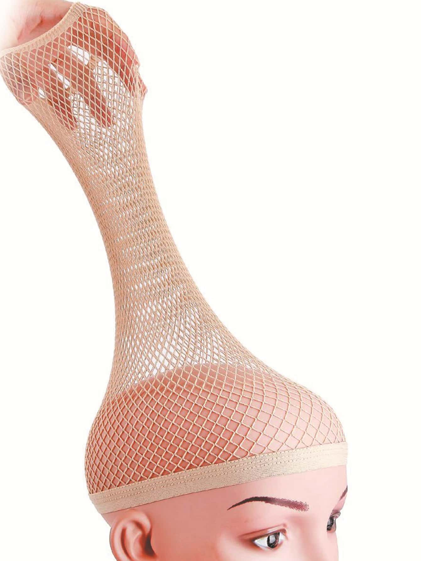 1入組假髮網紗帽子 - 卡其色 - 查看 1