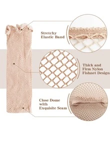 1入組假髮網紗帽子 - 卡其色 - 查看 4