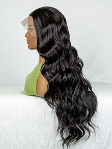 13*4 Lace Front Long Curly Synthetic Wig - Black - View 5