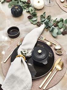 6入組竹節設計餐巾環 - 米色 - 查看 5