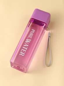 1pc PC Water Bottle With Wristlet, Fashion Letter Graphic Sport Water Bottle For Outdoor