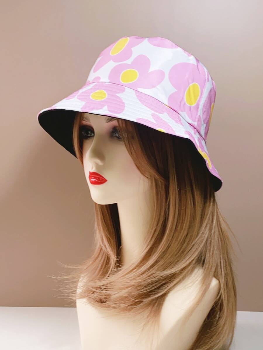 Floral Print Bucket Hat - Multicolor - View 1