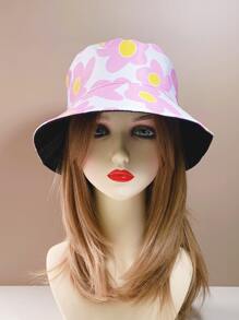 Floral Print Bucket Hat - Multicolor - View 3