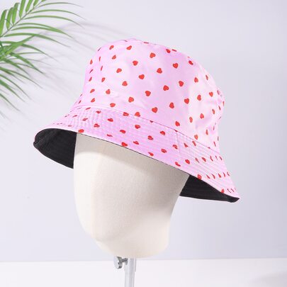Heart Print Bucket Hat