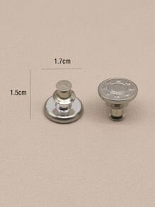 6pcs Jeans Button Replacement, No Sewing Metal Button Repair Kit Removable Jean Button Replacement Combo - Grey - View 2