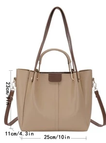 Lightweight, Portable Casual, Fashion, Quiet Luxury Minimalist Double Handle Square Bag Large-Capacity Simple Shoulder Bag, Artificial Leather Crossbody Bag For Work With Detachable Strap For Girls, Women, College Students, Rookies & White-collar Workers For Fall, Winter Essential, For Work, Office, Commute, For Autumn & Winter, Outdoors