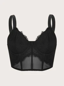 Sujetador con encaje en contraste con aro