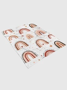 1 Chiếc Chăn Cầu Vồng Trừu Tượng & Họa Tiết Ngôi Sao, Hoạt Hình Chất Liệu Vải Mềm Mại & Chăn Ấm Cho Phòng Khách & Phòng Ngủ, Trang Trí Nhà Cửa - Nhiều màu - Xem 5