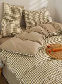 3 cái/bộ Bộ Vỏ Chăn Họa Tiết Kẻ Sọc (1 Vỏ Chăn, 2 Vỏ Gối), Bộ Chăn Ga Gối Polyester Cho Gia Đình - Nhiều màu - Xem 7