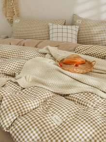 3 cái/bộ Bộ Vỏ Chăn Họa Tiết Kẻ Sọc (1 Vỏ Chăn, 2 Vỏ Gối), Bộ Chăn Ga Gối Polyester Cho Gia Đình - Nhiều màu - Xem 10