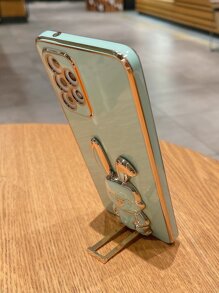 兔子 iPhone 16 可爱卡通兔子装饰手机壳带隐形支架 - 綠色 - 查看 2