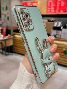 兔子 iPhone 16 可爱卡通兔子装饰手机壳带隐形支架 - 綠色 - 查看 3