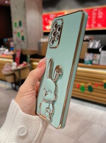 兔子 iPhone 16 可爱卡通兔子装饰手机壳带隐形支架 - 綠色 - 查看 6