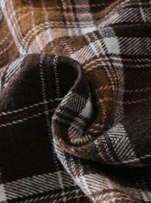 女孩飲料印花T恤和格紋紙袋腰短褲 - 彩色 - 查看 4