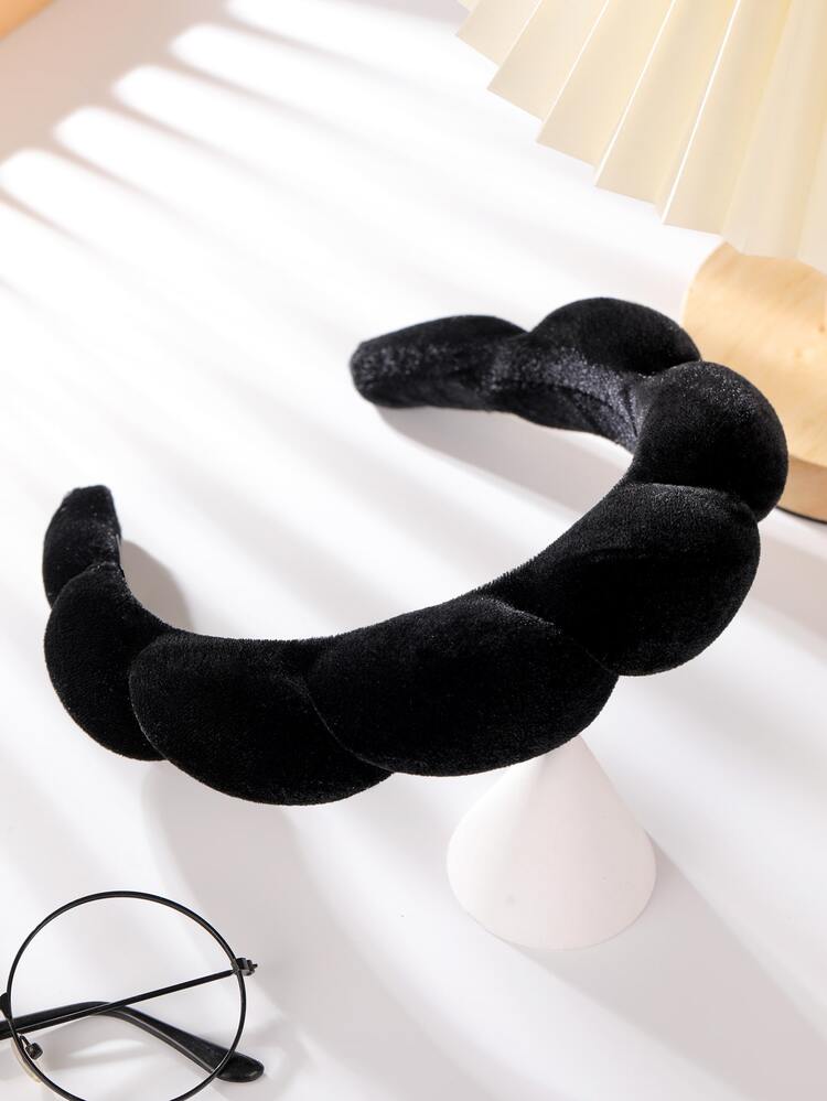 Solid Fluffy Headband,Hairband,Hair Hoop,Hair Accessories Headbands, Black