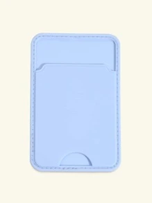 1pc Solid Adhesive Phone Card Holder Bag - Baby Blue - View 2