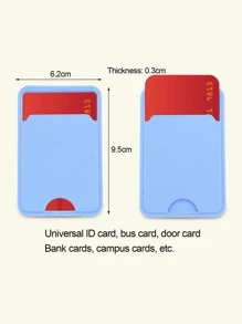 1pc Solid Adhesive Phone Card Holder Bag - Baby Blue - View 6