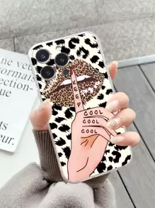 豹纹唇形手机壳，兼容 15/15 Plus/15 Pro/15 Pro Max，国际版，非国内版 - 彩色 - 查看 1