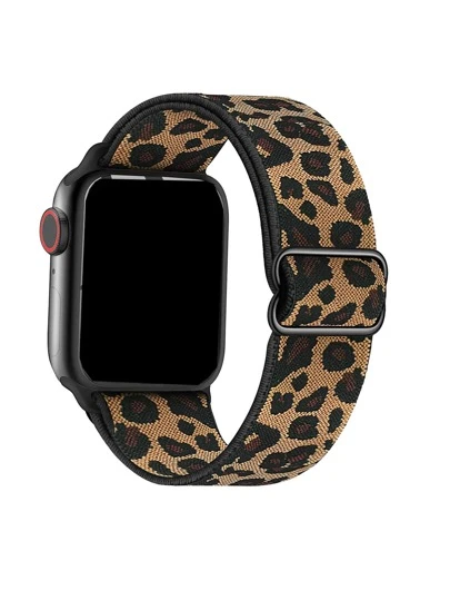1pc Leopard Print Elastic Loop Compatible With Apple Watch Band 38mm40mm41mm 42mm44mm45mm49mm,Adjustable Replacement Bracelets Compatible With Apple Watch Strap Ultra Series 9 8 7 6 5 4 3 2 1,18mm20mm22mm Universal Nylon Braided Strap Compatible With Samsung Galaxy Watch 6/5/4 40mm 44mm,Stretchy Strap Compatible With Galaxy Watch 5 Pro Band 45mm/Watch 4 Classic/6classic 42mm 46mm/Active 2,Gear S3 Classic,Nylon Elastic Loop Compatible With Huawei GT Watch/Amazfit Watch/Garmin Smart Watch,Soft Adjustable Nylon Breathable Sport Band For Fitbit Versa2 Versa3/4/Charge5/Charge6 Watch Bands