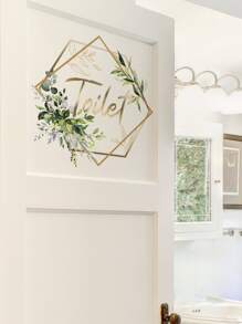 1 件 PVC 门贴，花朵和字母图形门装饰自粘贴纸，适用于厕所、贴纸、墙贴花、乙烯基贴花，用于家居装饰、春季装饰品让您的家焕然一新、Rama 装饰贴纸礼物生日毕业