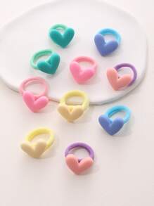 10入組愛心裝飾髮圈