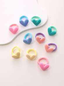 10入組愛心裝飾髮圈