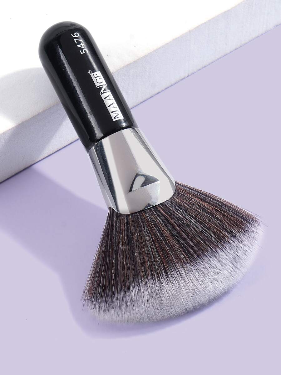 1入組柔軟彩妝大扇形化妝刷粉底腮紅腮紅粉末狀高光刷粉末狀畫筆化妝品畫筆 - 黑色 - 查看 1