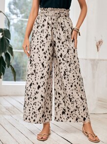 SHEIN Frenchy Quần nữ Dải chun Quần paper-bag Tất cả trên in Giải trí - Nhiều màu - Xem 2